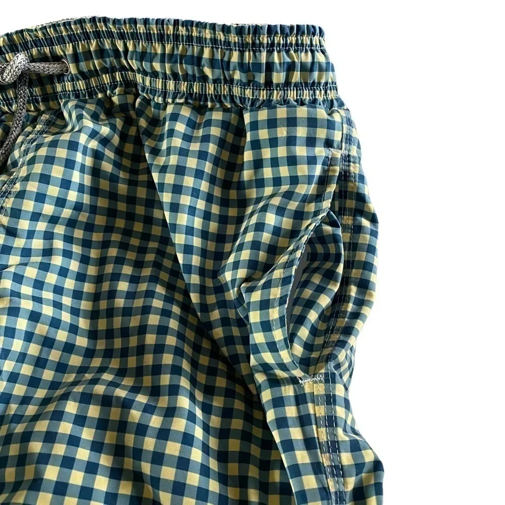 𝅺MICHAEL’S Swim Trunks Checked Yellow and Blue